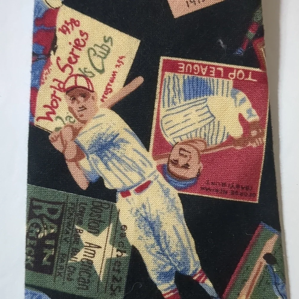 Tie Baseball Vintage County Seat jeans wear  baseball theme neck tie 100% cotton